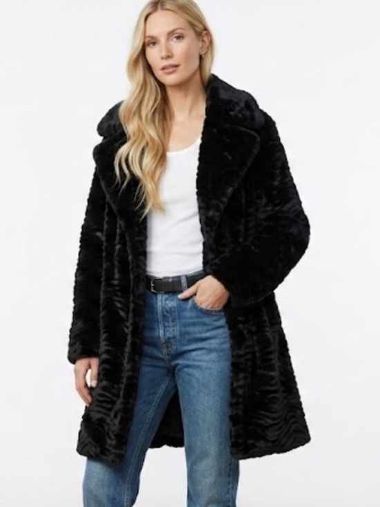 Anthropologie Jackets & Blazers - Avec Les Filles With the Girls Black Faux Fur Long Coat - Size 2X